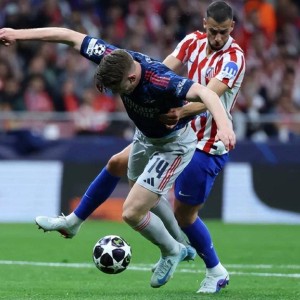 欧冠马竞1-1阿森纳，双点射揭示进攻乏力，次回合枪手占据优势